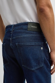 BOSS Blue Regular-Fit Maine Jeans In Cashmere-Touch Denim - Image 4 of 6