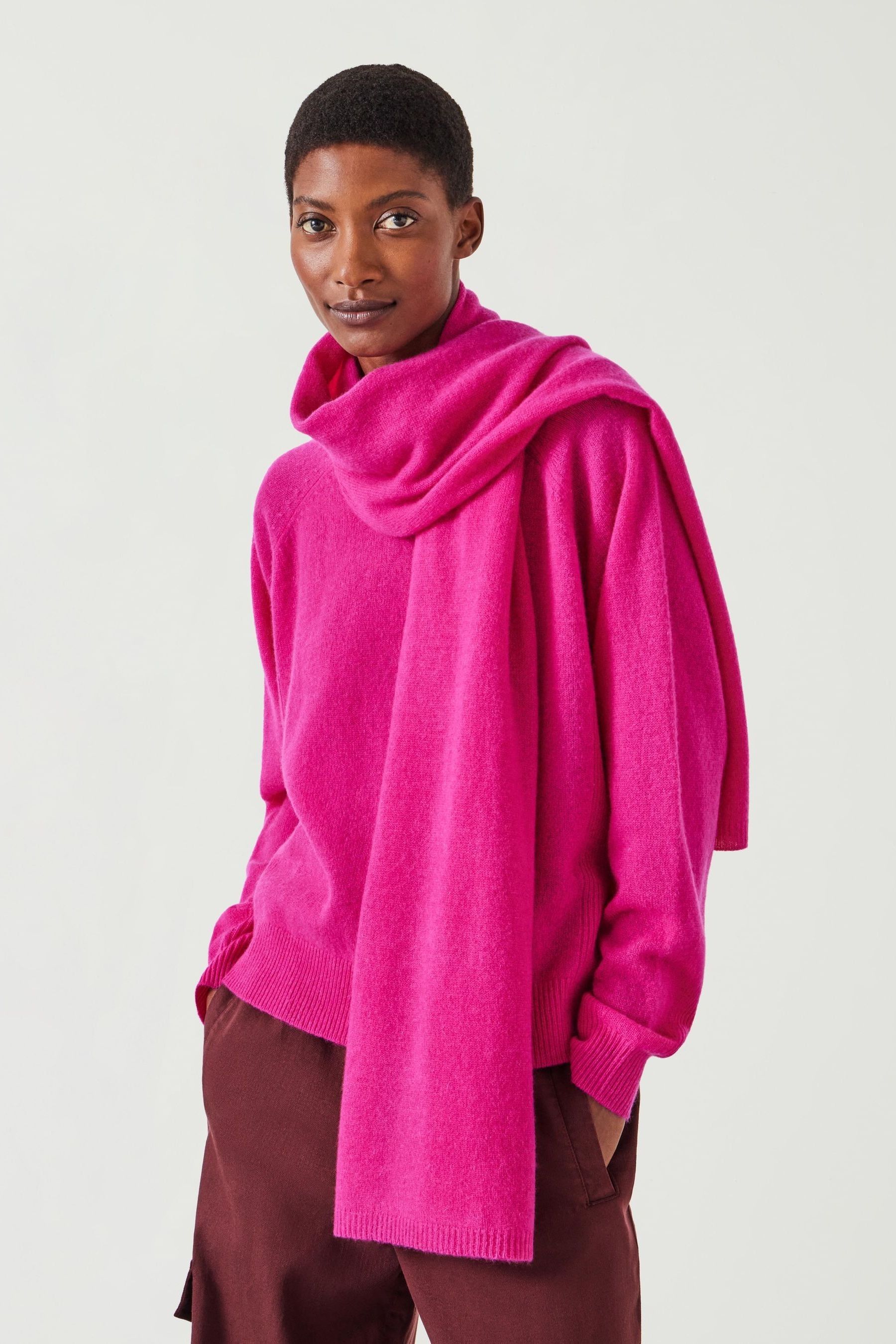 Pink cashmere scarves top