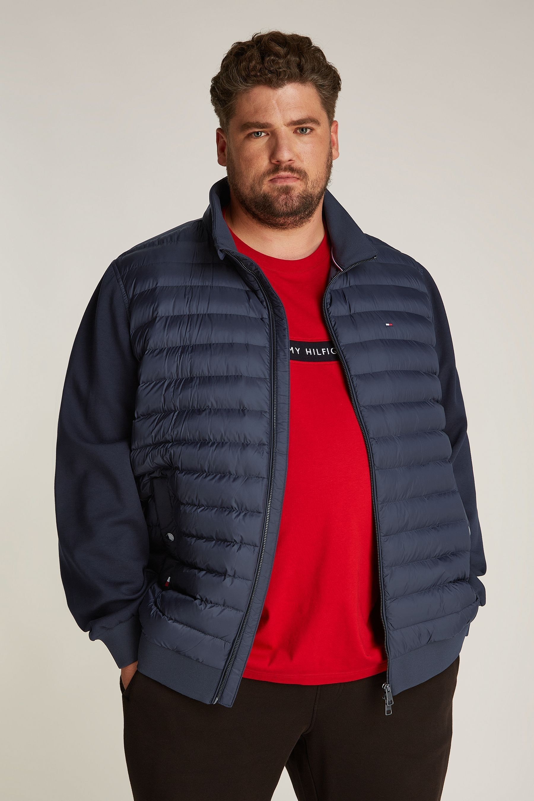 Tommy Hilfiger Blue Plus Stand Collar Zip Jacket
