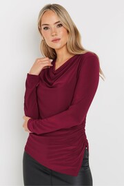 Long Tall Sally Red Cowl Neck Asymmetric Top - Image 1 of 5