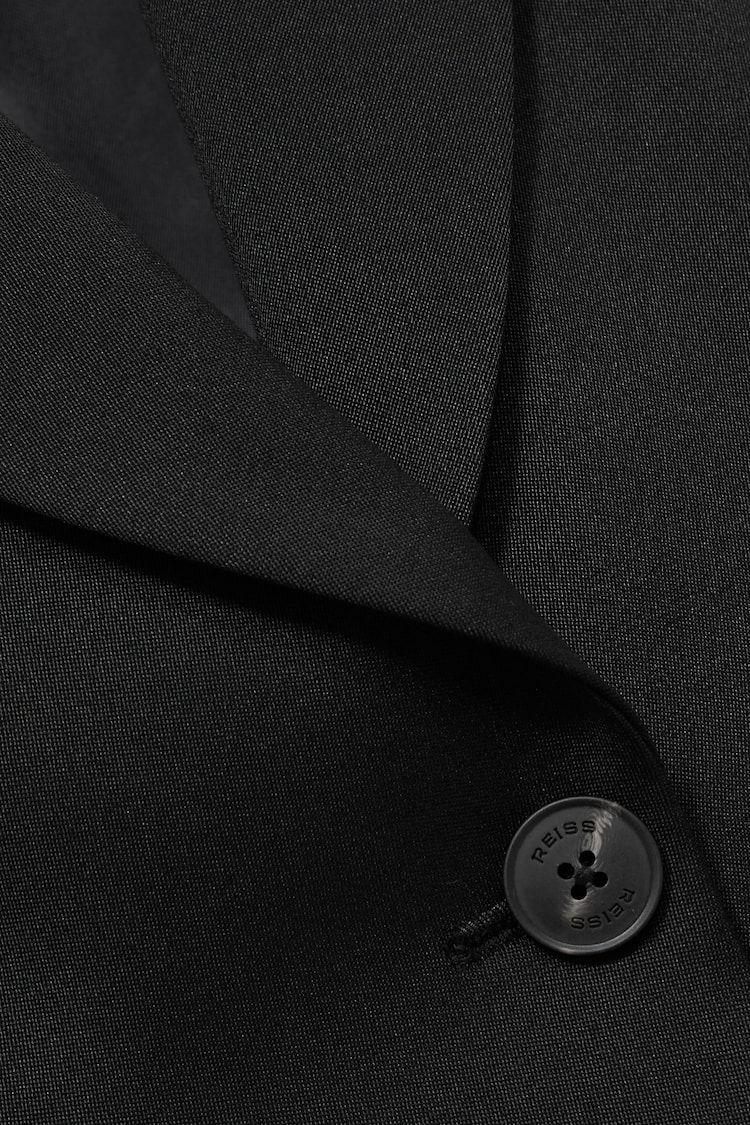 Reiss Black Millie Single-Breasted Peak-Lapel Tailored Blazer - Image 6 of 6