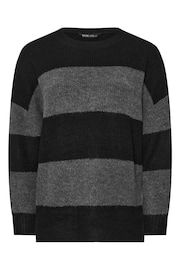 Yours Curve Grey Elephant Stripe Jumper - Image 4 of 4