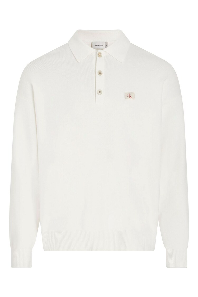 Calvin Hardware Klein White Cotton Polo Jumper - Image 1 of 3