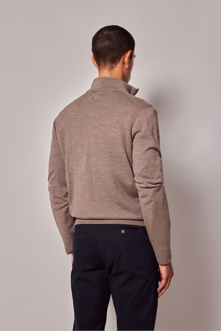 Hawes & Curtis Natural Merino 1/2 Zip Jumper - Image 2 of 3