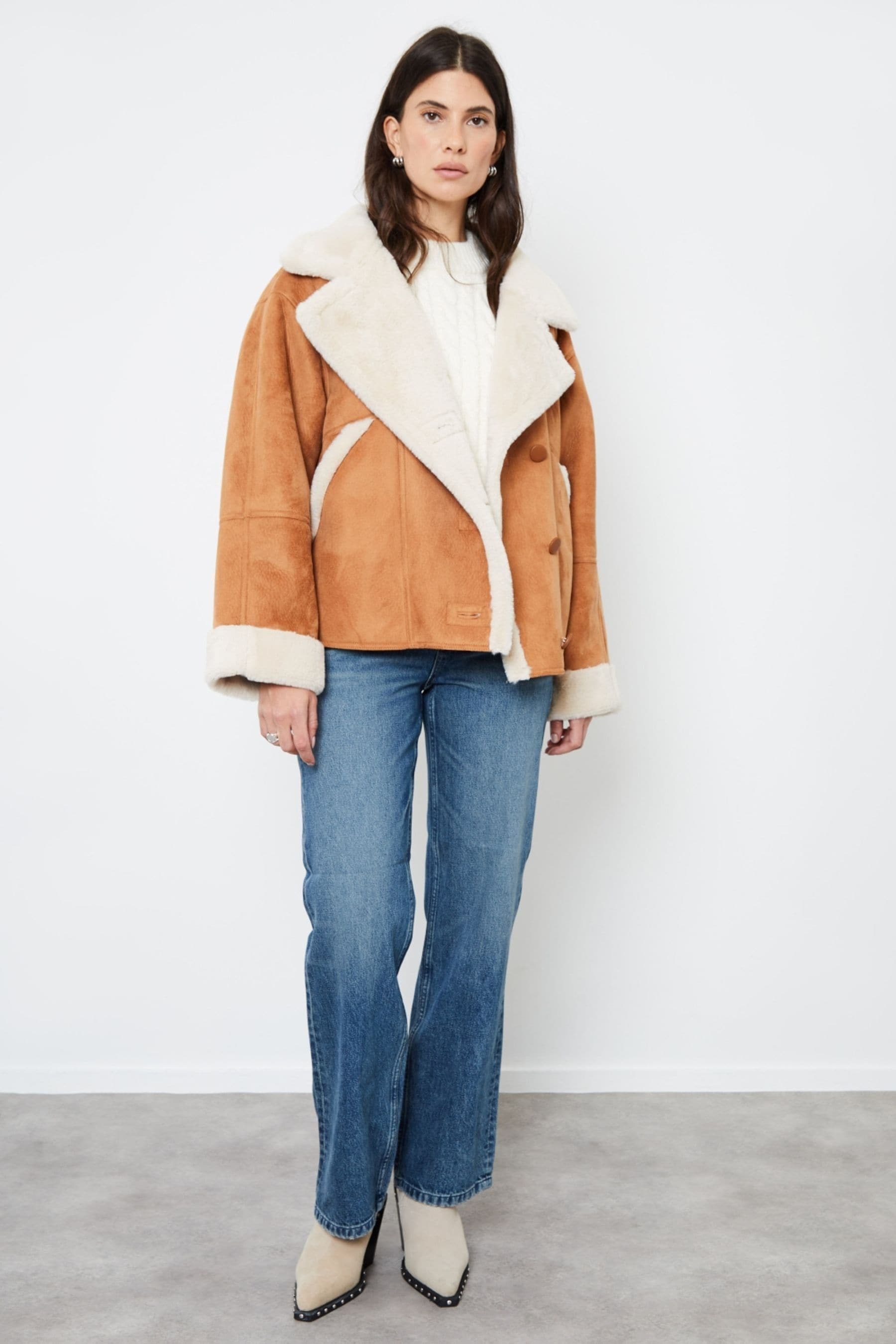 Buy Another Sunday Nude Faux Fur Suedette Shearling Jacket from the Next UK online shop