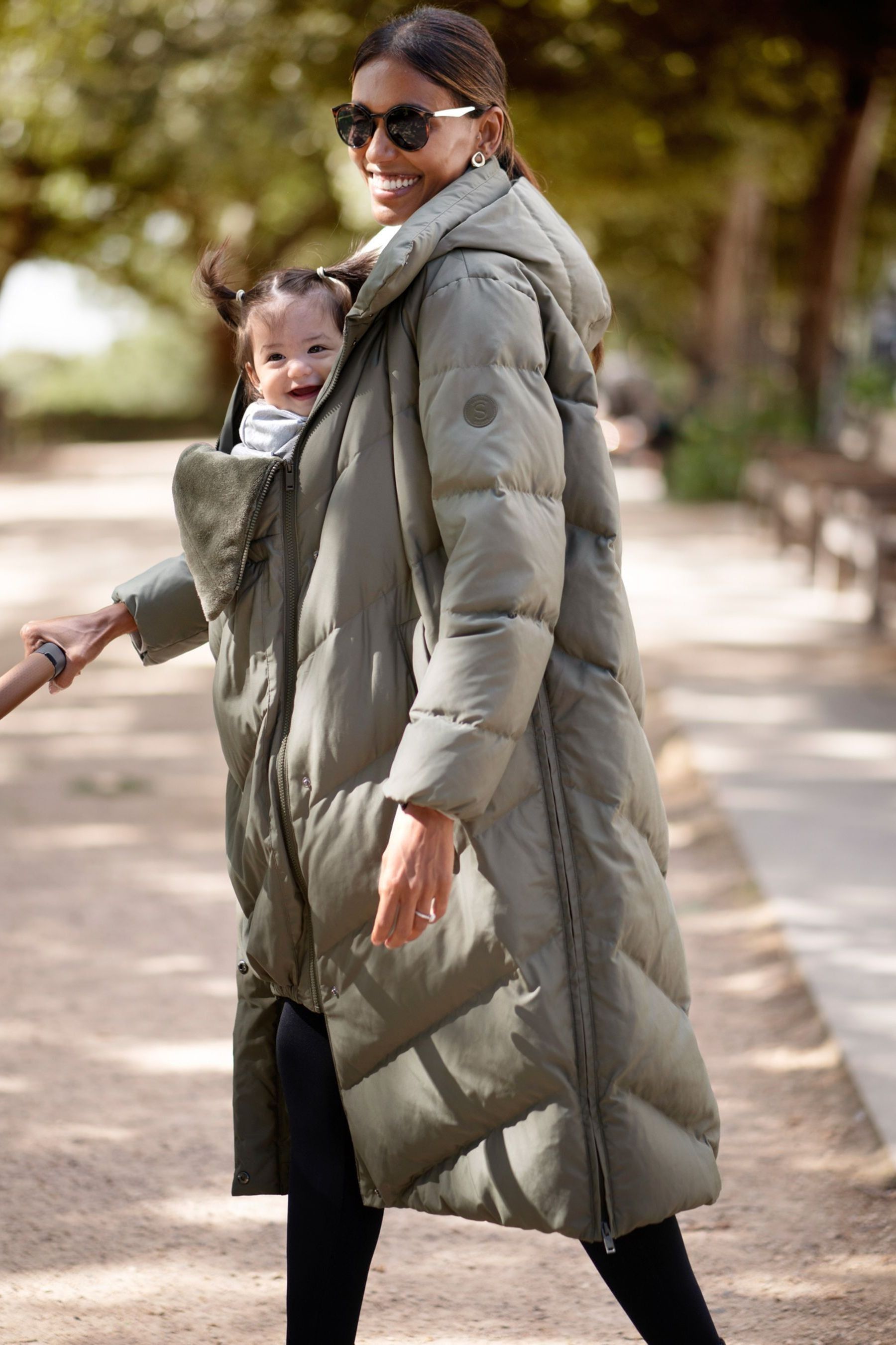 Buy Seraphine Green Long Chevron Maternity Coat from the Next UK online shop