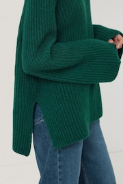 Jigsaw Green Faroe Fishermans Rib Jumper - Image 3 of 6