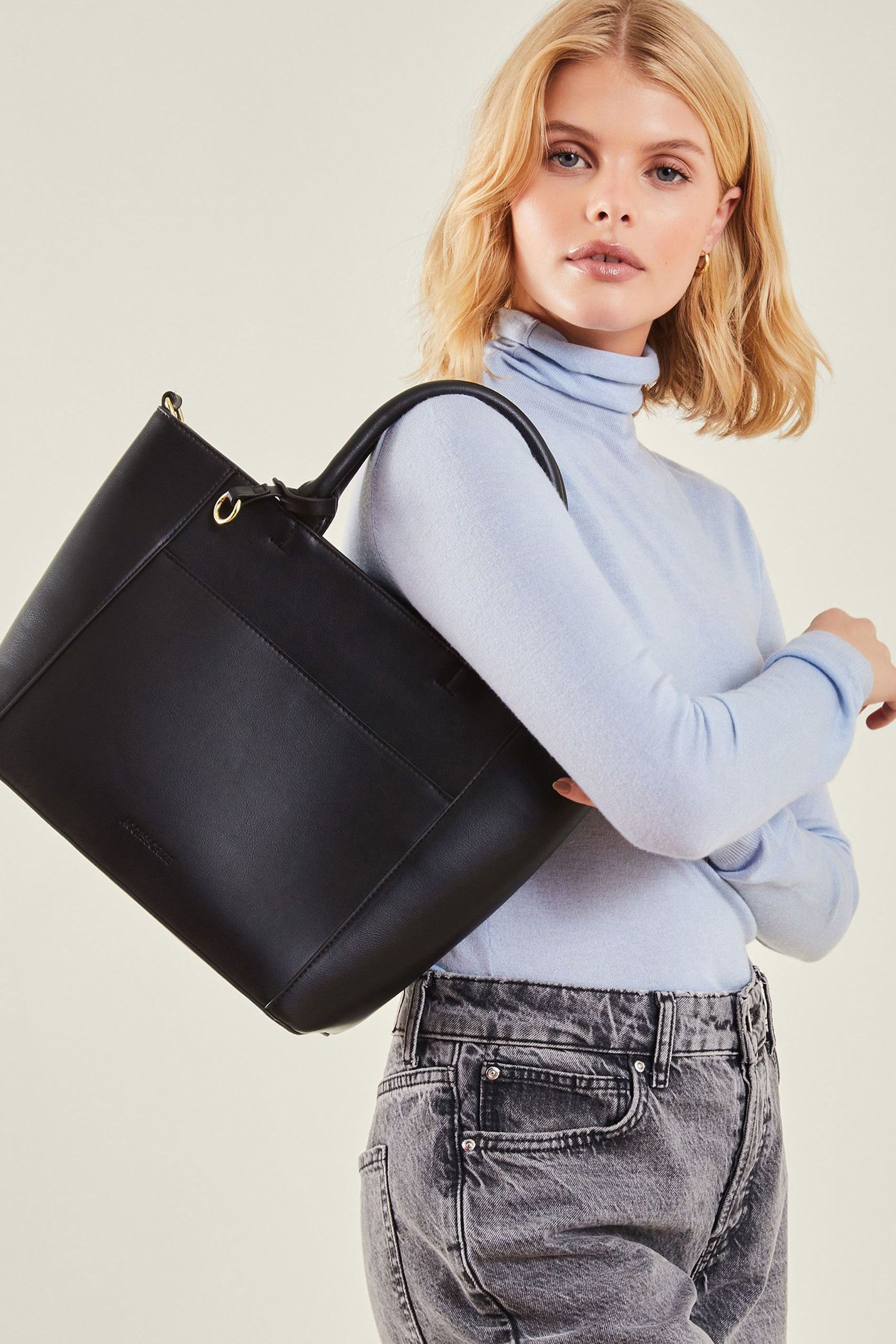 Buy Accessorize Black Monica Faux Leather Handbag from the Next UK online shop