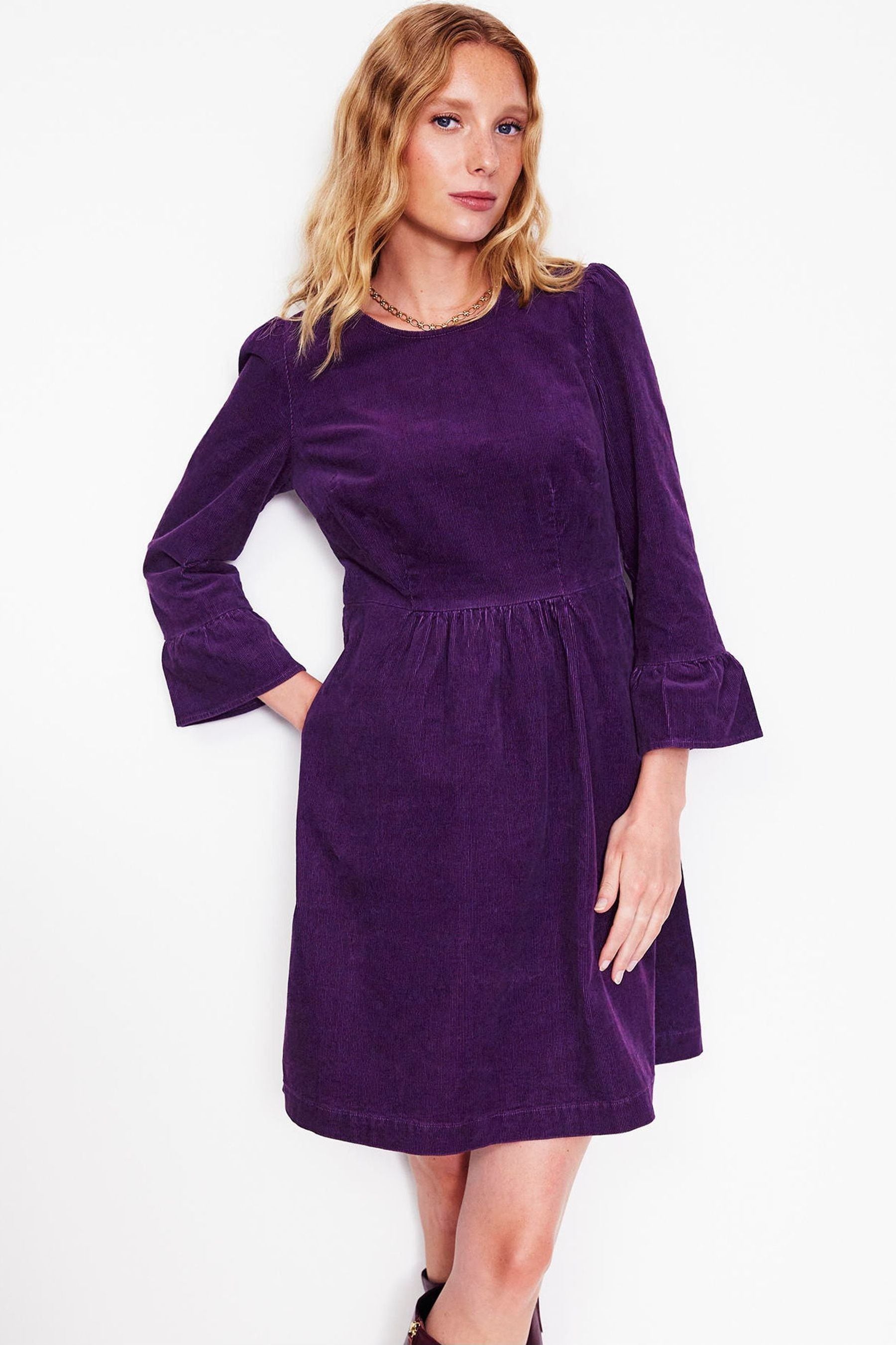 Purple cord dress top