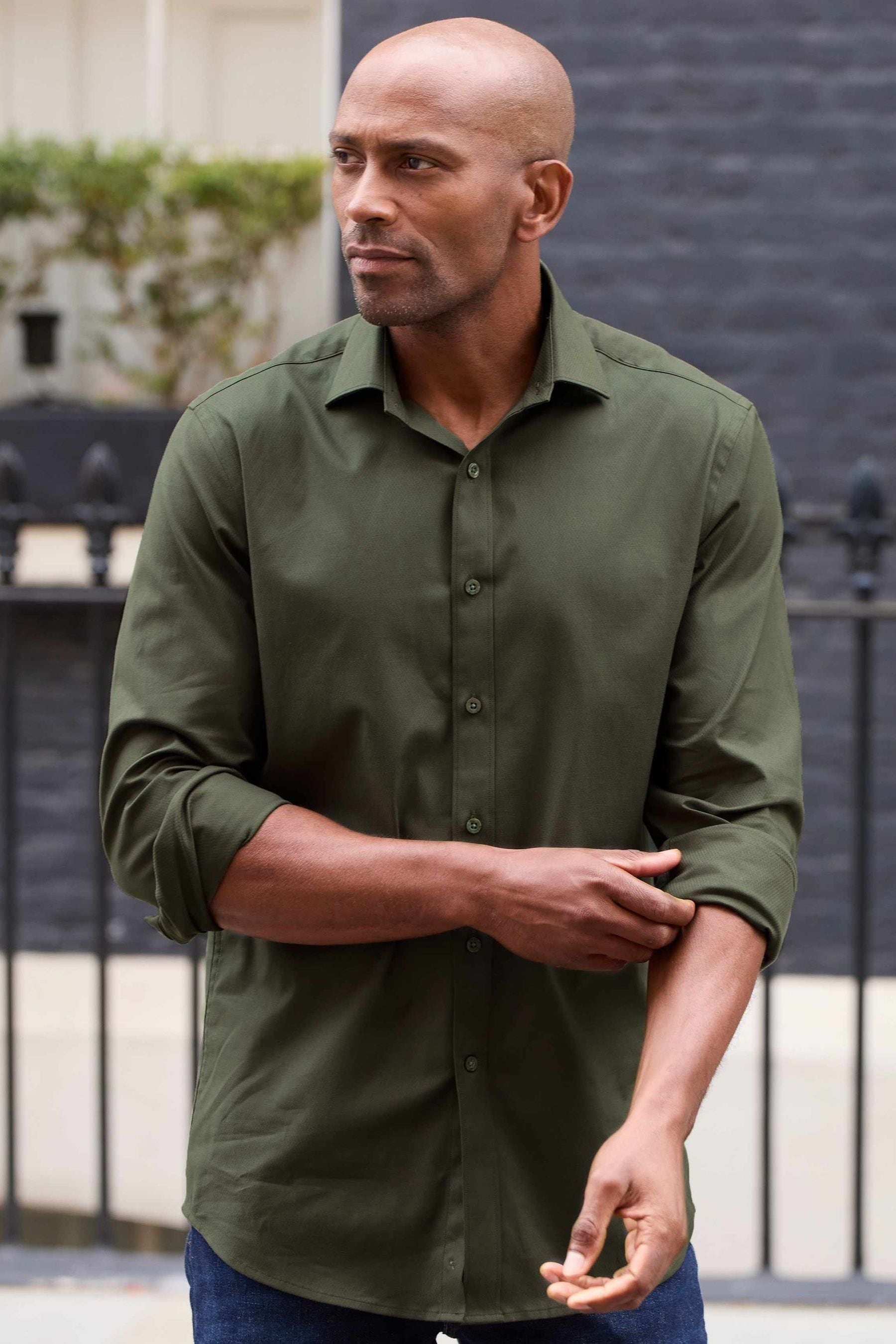 Khaki dress shirt on sale