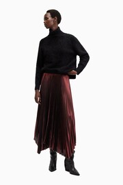 AllSaints Red Phia Metallic Skirt - Image 4 of 7