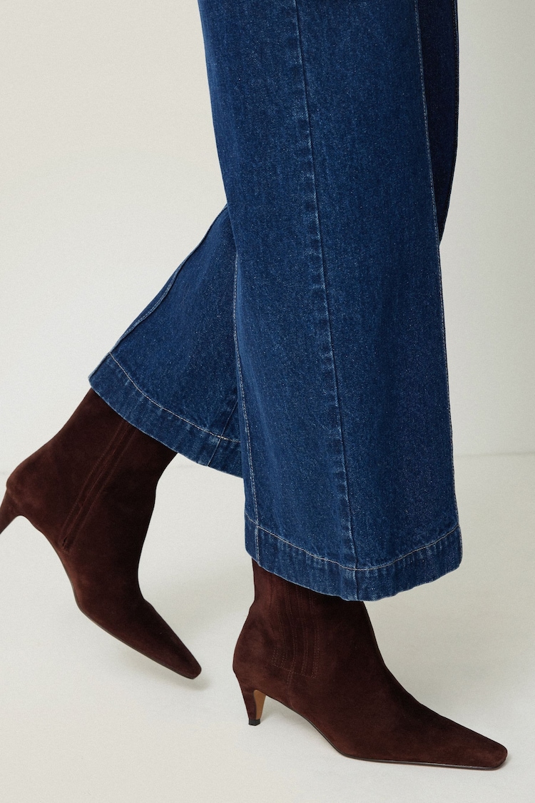 Jigsaw Burgundy Leather Valerie Ankle Boots - Image 1 of 6