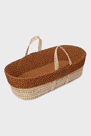 The Little Green Sheep Terracotta Rice Natural Quilted Moses Basket And Mattress - Image 3 of 5