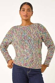 Roman Black Patterened Tape Yarn Knit Jumper - Image 1 of 5