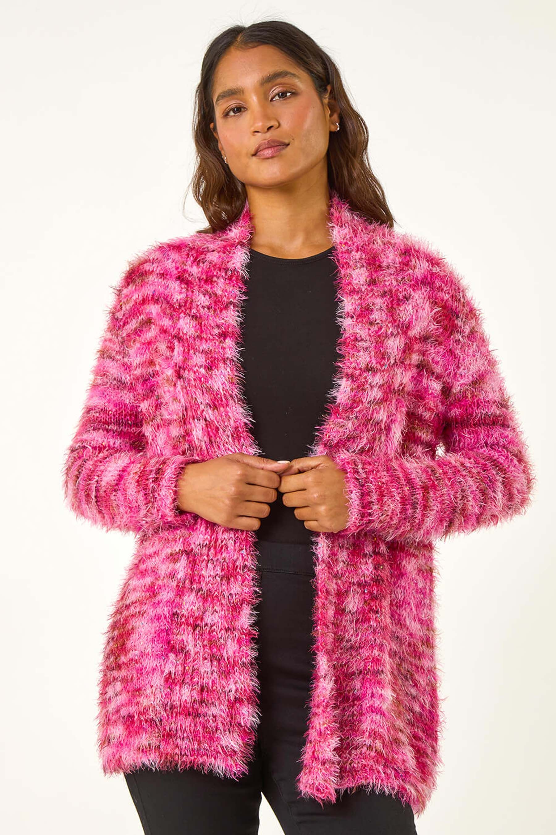 Longline shaggy cardigan sale