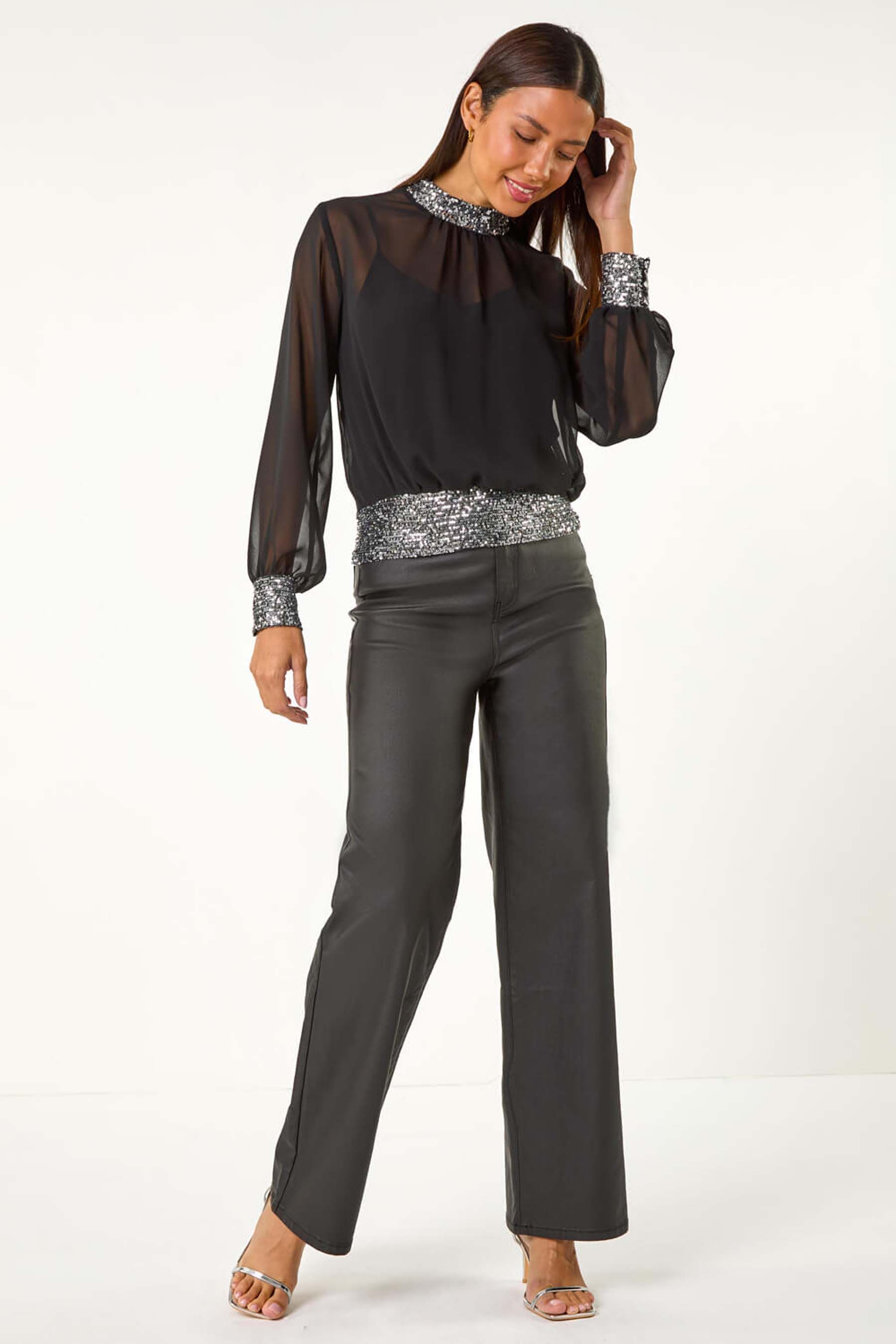 Chiffon sequin top clearance