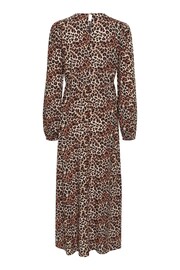 Cream Long Sleeve Leopard Print Maxi Black Dress Tencel - Image 5 of 5