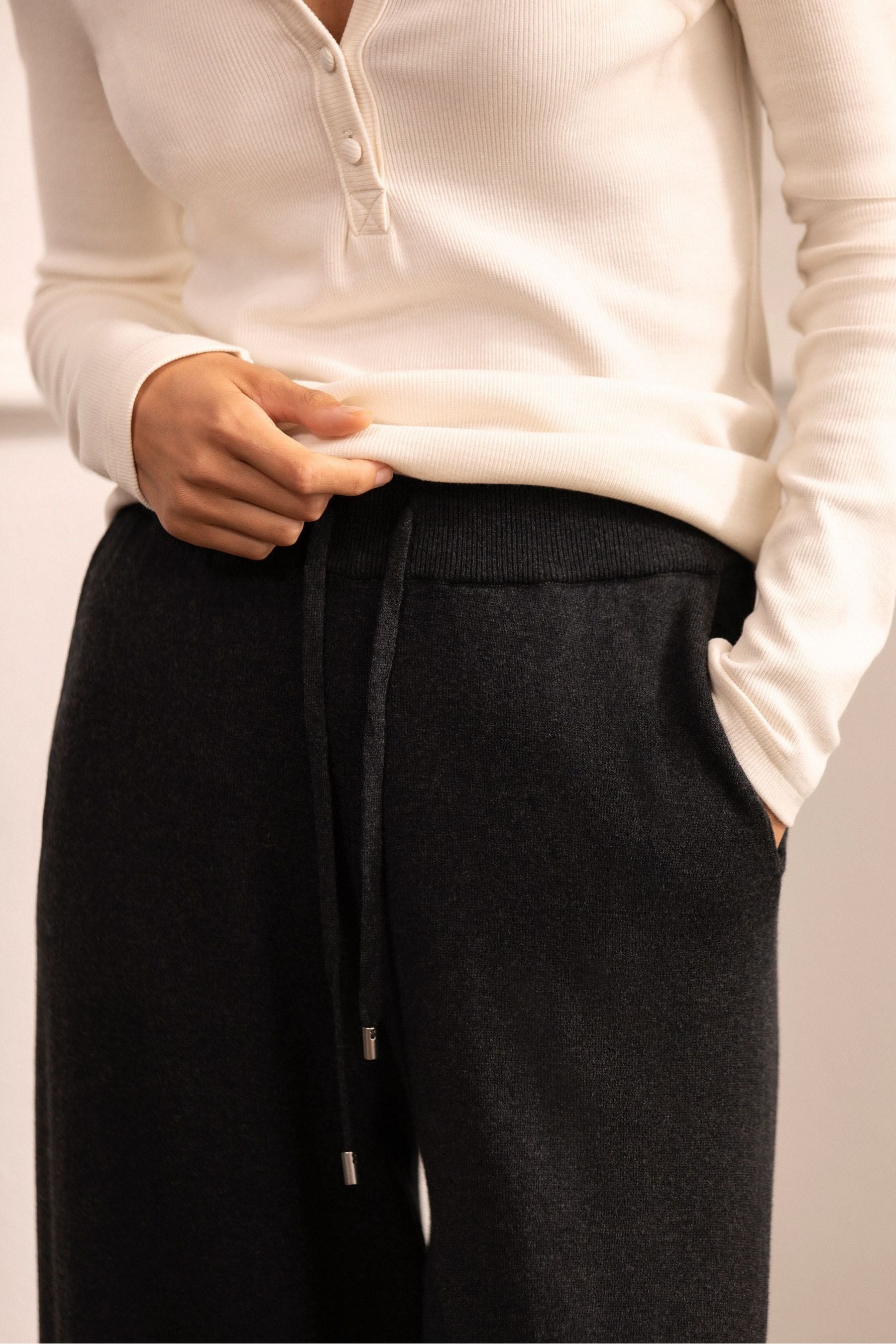 Buy Mint Velvet Grey Cotton Blend Wide Joggers from Next Luxembourg