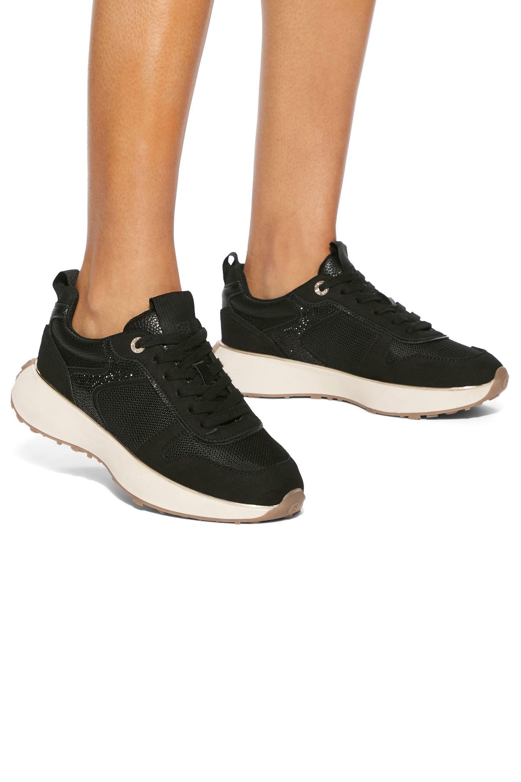 Kurt geiger black and gold trainers online