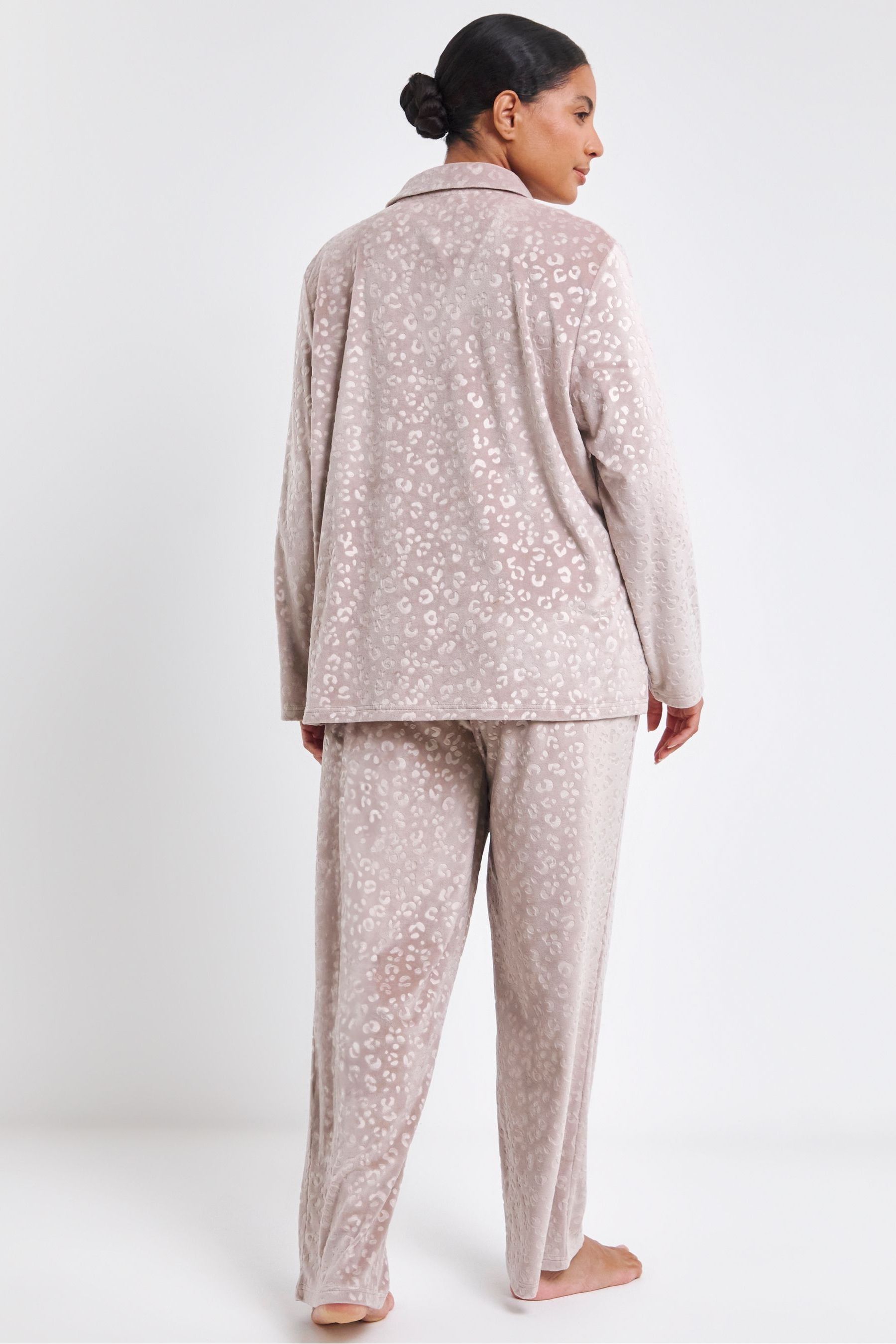 Simply Be Natural Pretty Secrets Velour Button Through Pyjamas Set
