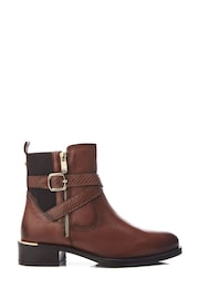 Moda in Pelle Oloron Buckle Detail Smart Leather Brown Ankle originals JOGGER - Image 1 of 4