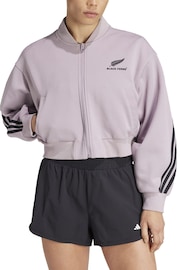 adidas Purple Womens 100% Cotton Ferns Bomber Jacket - Image 1 of 3