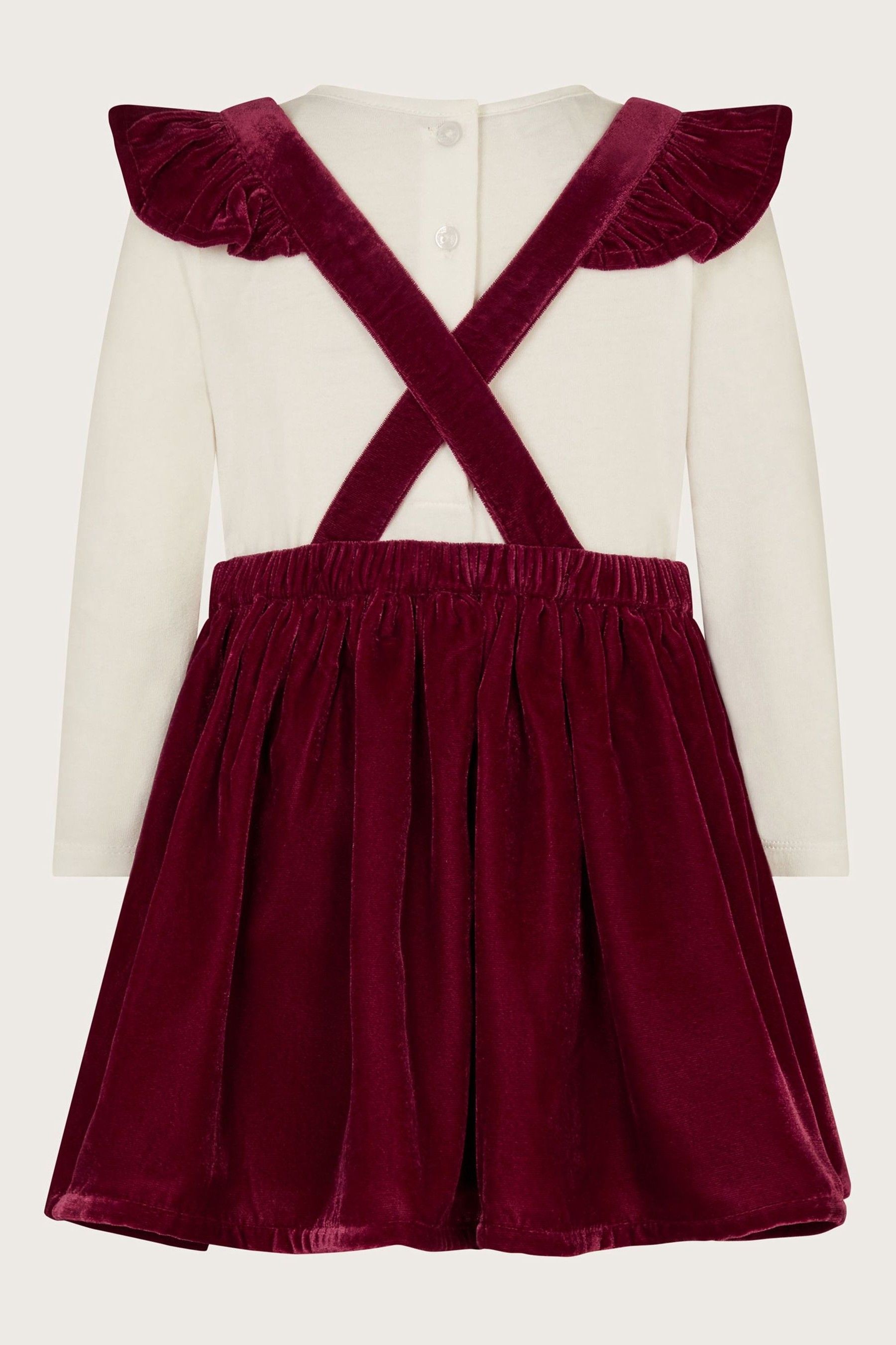 Buy Monsoon Red Baby Top and Velvet Christmas Pinafore Dress Set from Next United Arab Emirates