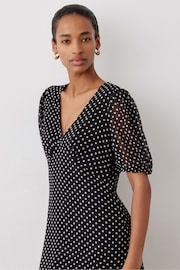 Finery Black Loretta Short Sleeve Tiered Midi Dress - Image 4 of 4