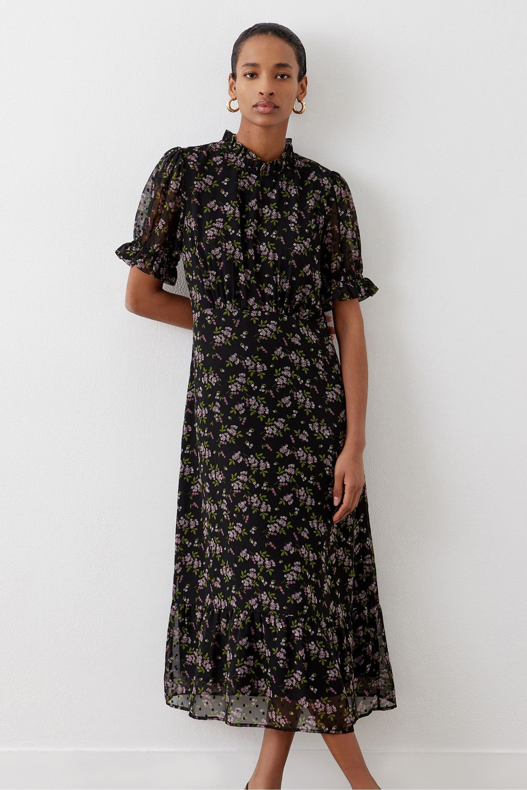 Midi tea dress with sleeves discount