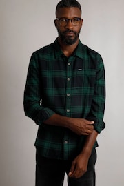 Weird Fish Blue Chester Long Sleeves Flannel Heritage Flannel Check 100% Organic Cotton Shirt - Image 4 of 8