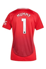 adidas Red Womens Manchester United Home Shirt 2024-25 Mummy 1 - Image 3 of 3