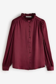 Baukjen Red Evelyn Satin Frill Neck Blouse - Image 1 of 1