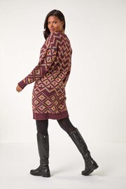 Roman Red Geometric Print Jacquard Knitted Jumper Dress - Image 3 of 5