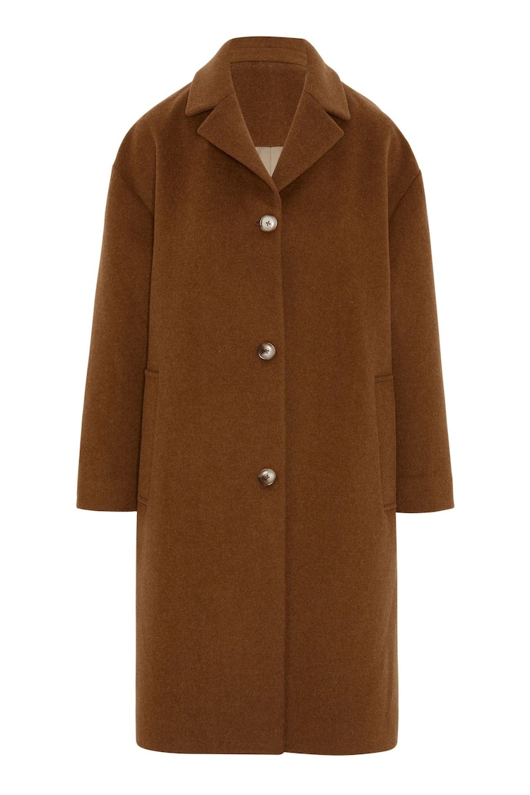 Vivere Brown Oversized Sadie Midi Coat - Image 5 of 5