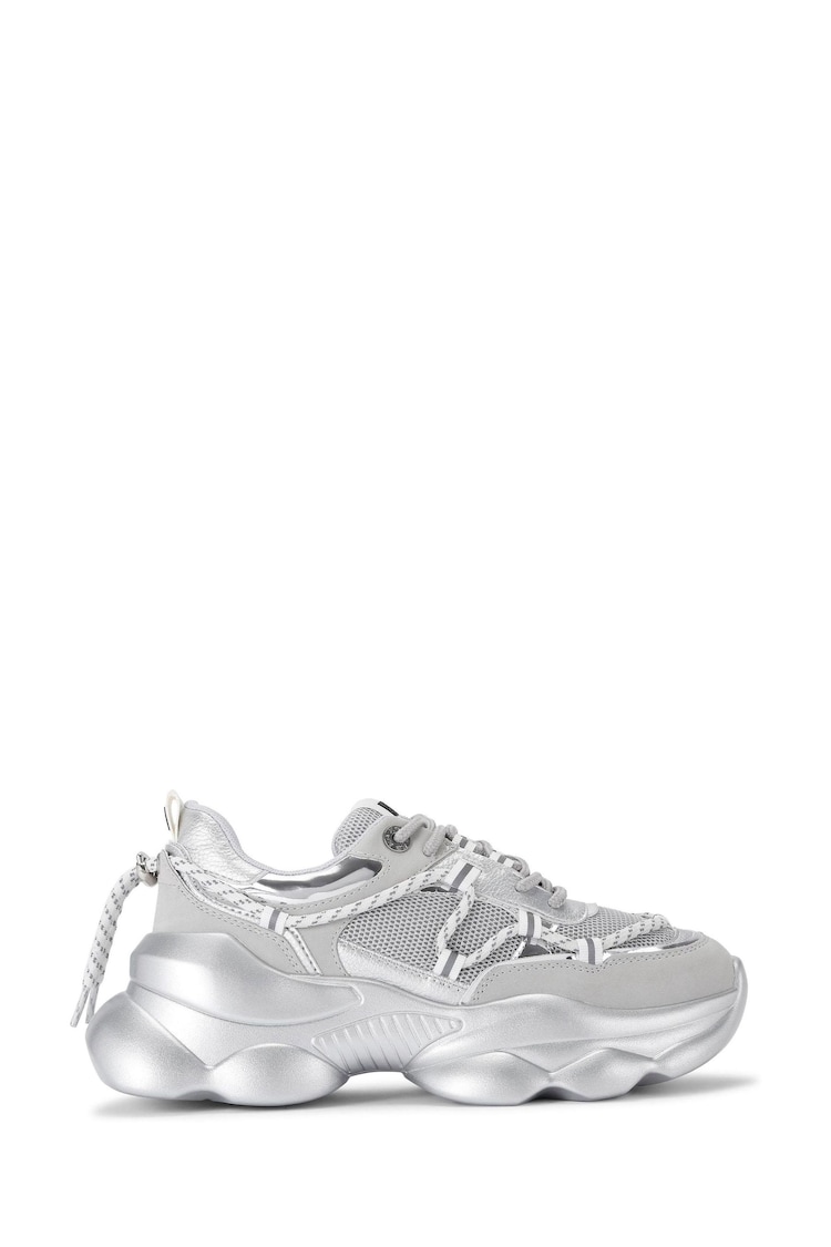 KG Kurt Geiger Silver Chrome Kaiden Trainers - Image 2 of 5