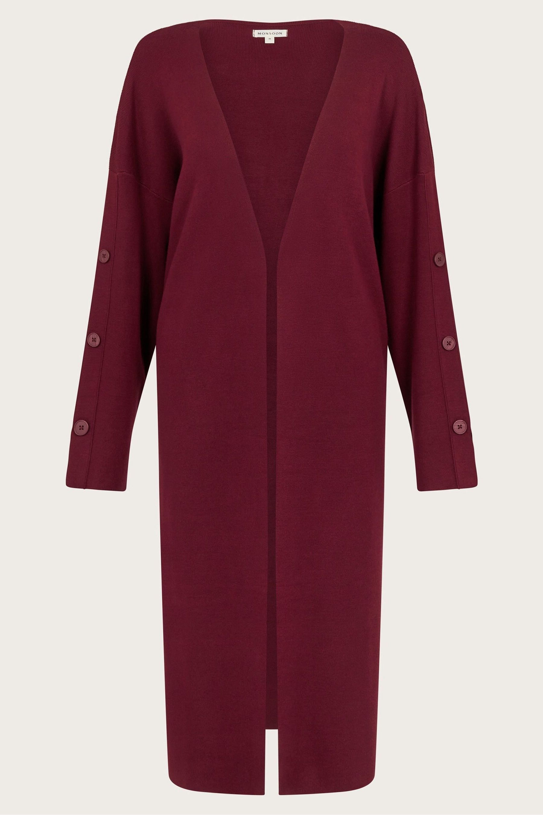 Buy Monsoon Red Bo Button Detail Longline Cardigan from Next Luxembourg
