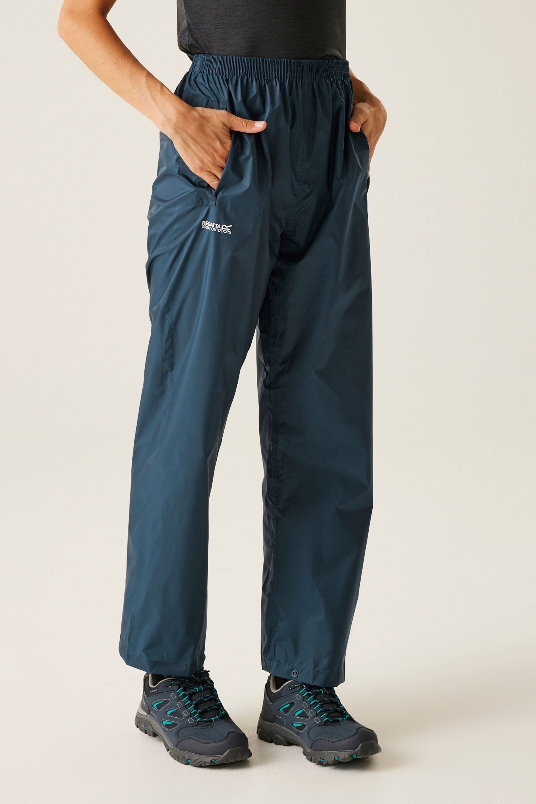 Buy Regatta Navy Womens Pack It Waterproof Trousers from Next Kuwait