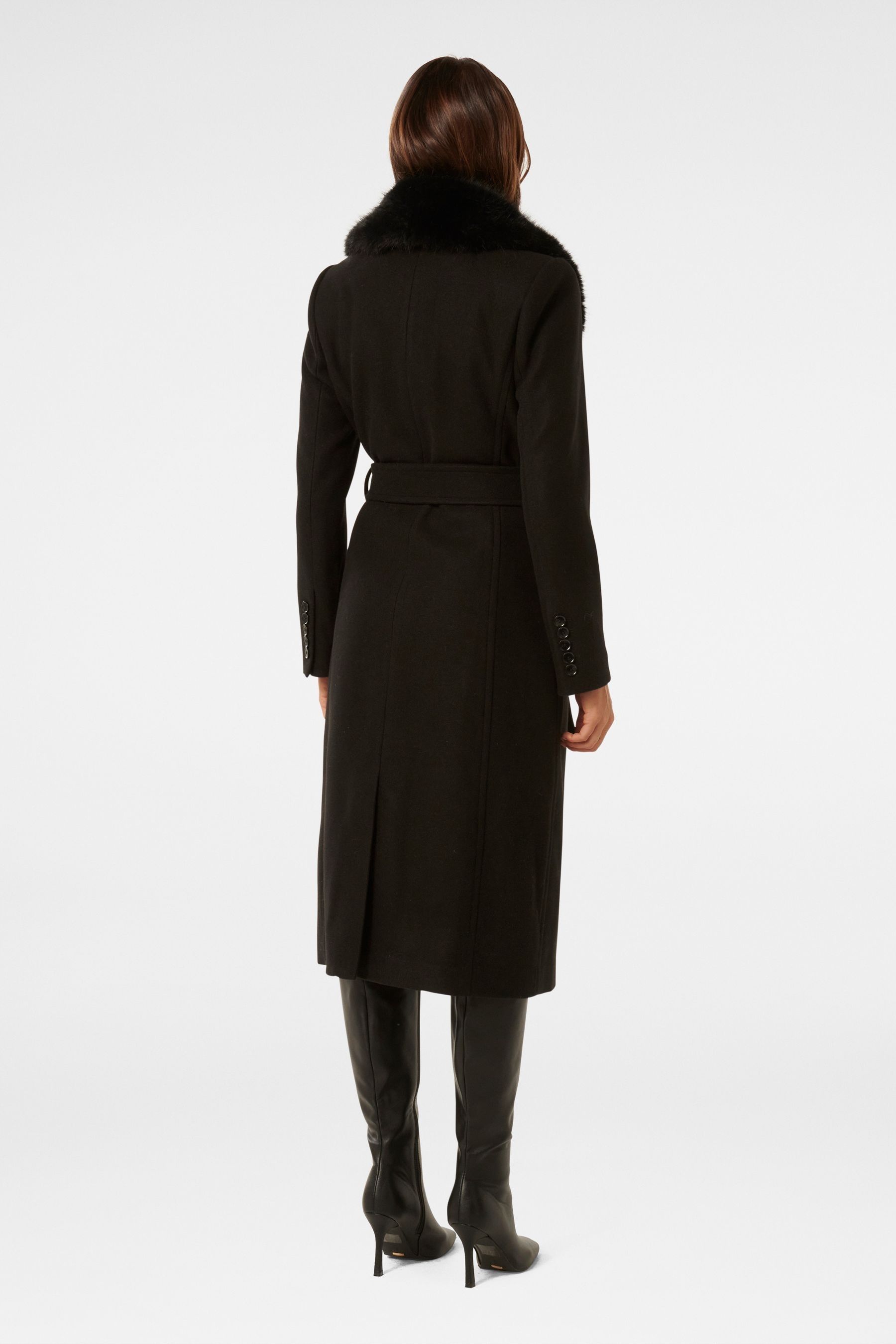 Calvin klein faux fur wrap coat sales