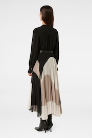 Forever New Black Milan Pleated Midi Dress bamboo - Image 2 of 4