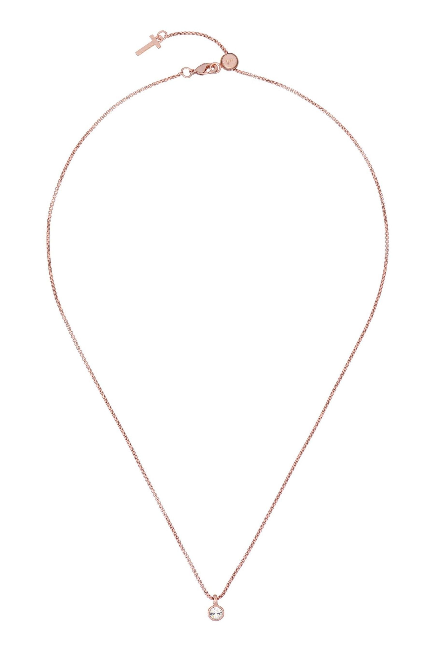 Buy Ted Baker Rose Gold Tone SININAA Crystal Pendant Necklace from Next Luxembourg