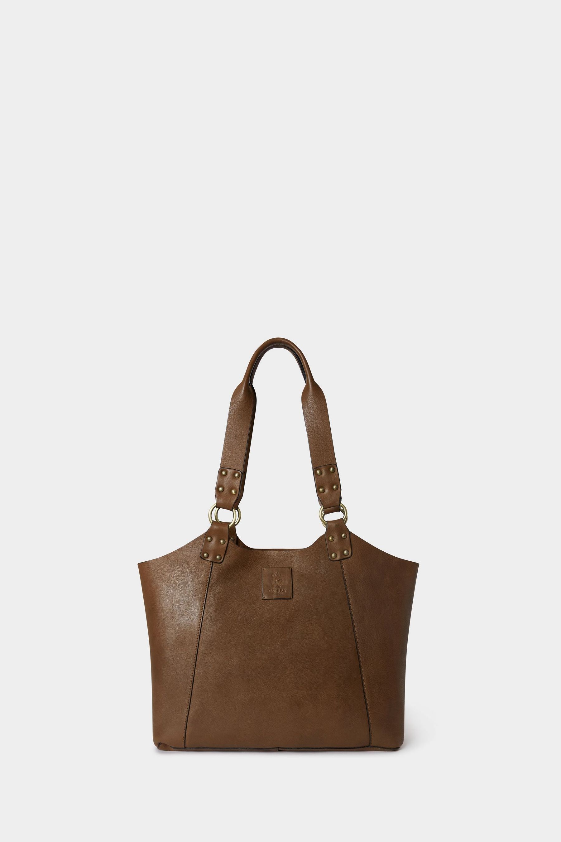 Buy Osprey London The Monterrey Leather Brown Tote Bag from Next Canada