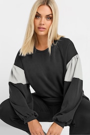 Yours Curve Black Colour Block Sleeve Sweatshirt - Image 4 of 5