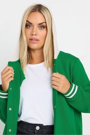 Yours Curve Green Varsity Hooded Jacket - Image 5 of 6