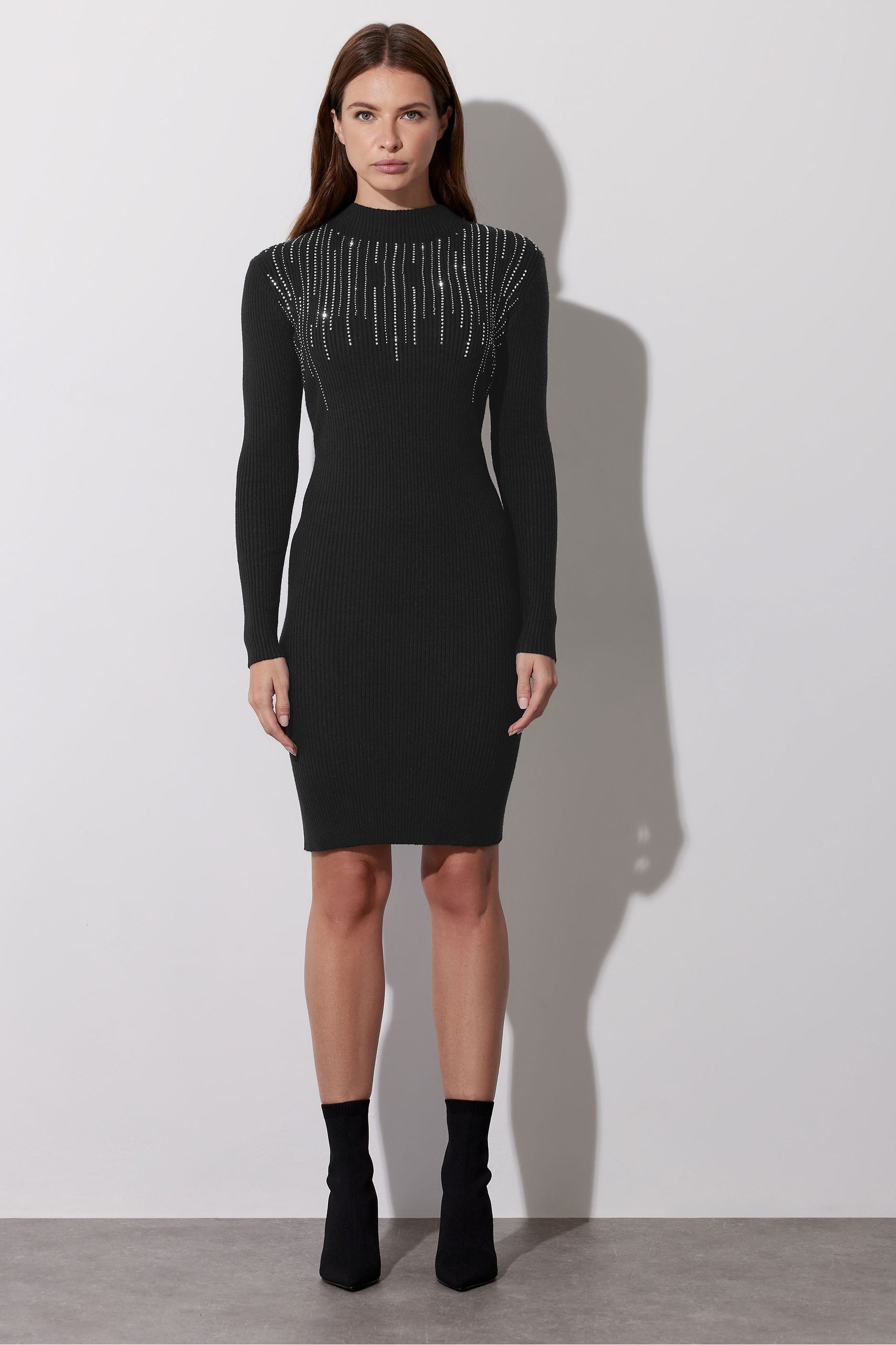 Buy Star by Julien MacDonald Black Diamante Detail Dress from the Next UK online shop