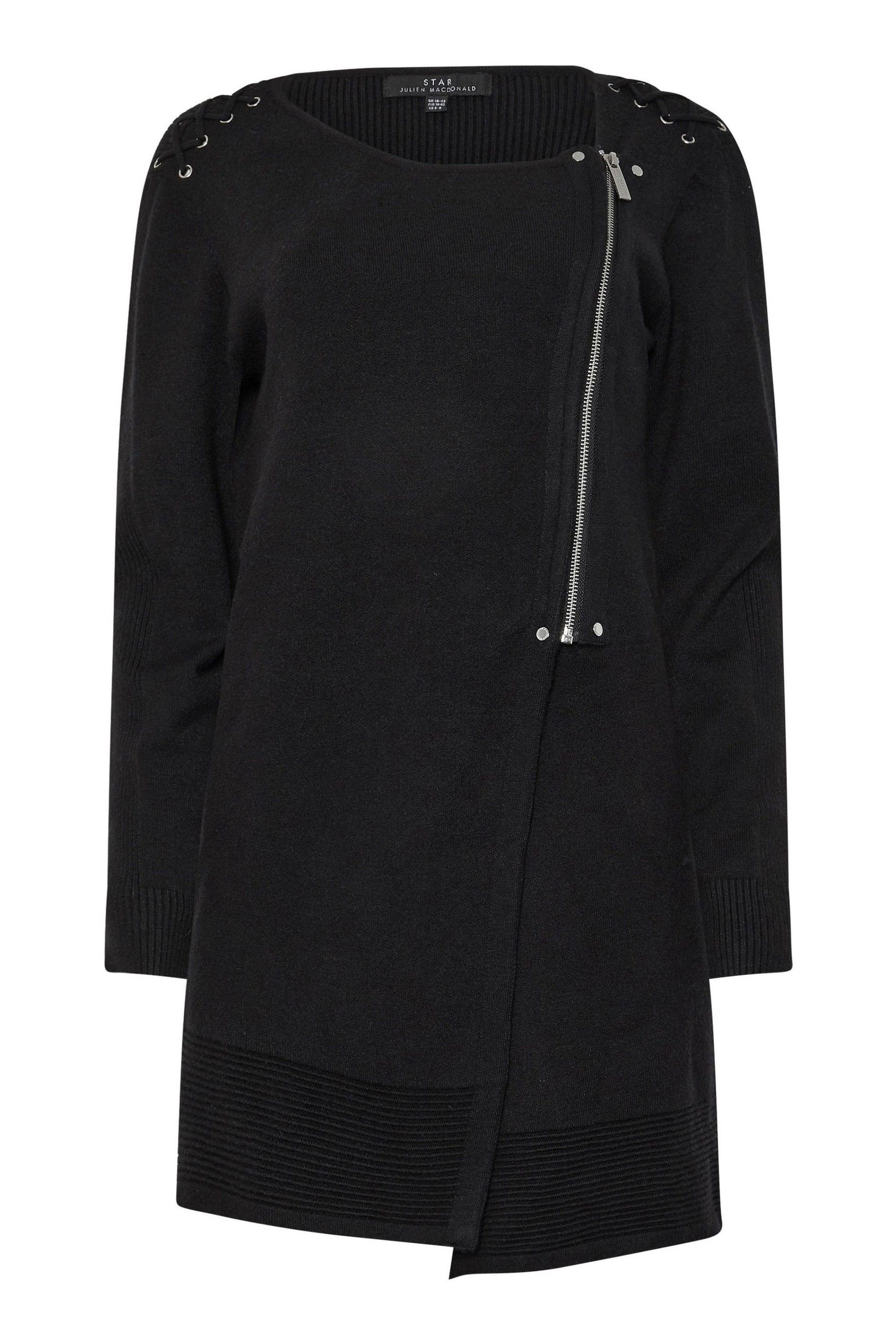 Star by Julien MacDonald Black Eyelet Zip Up Cardigan