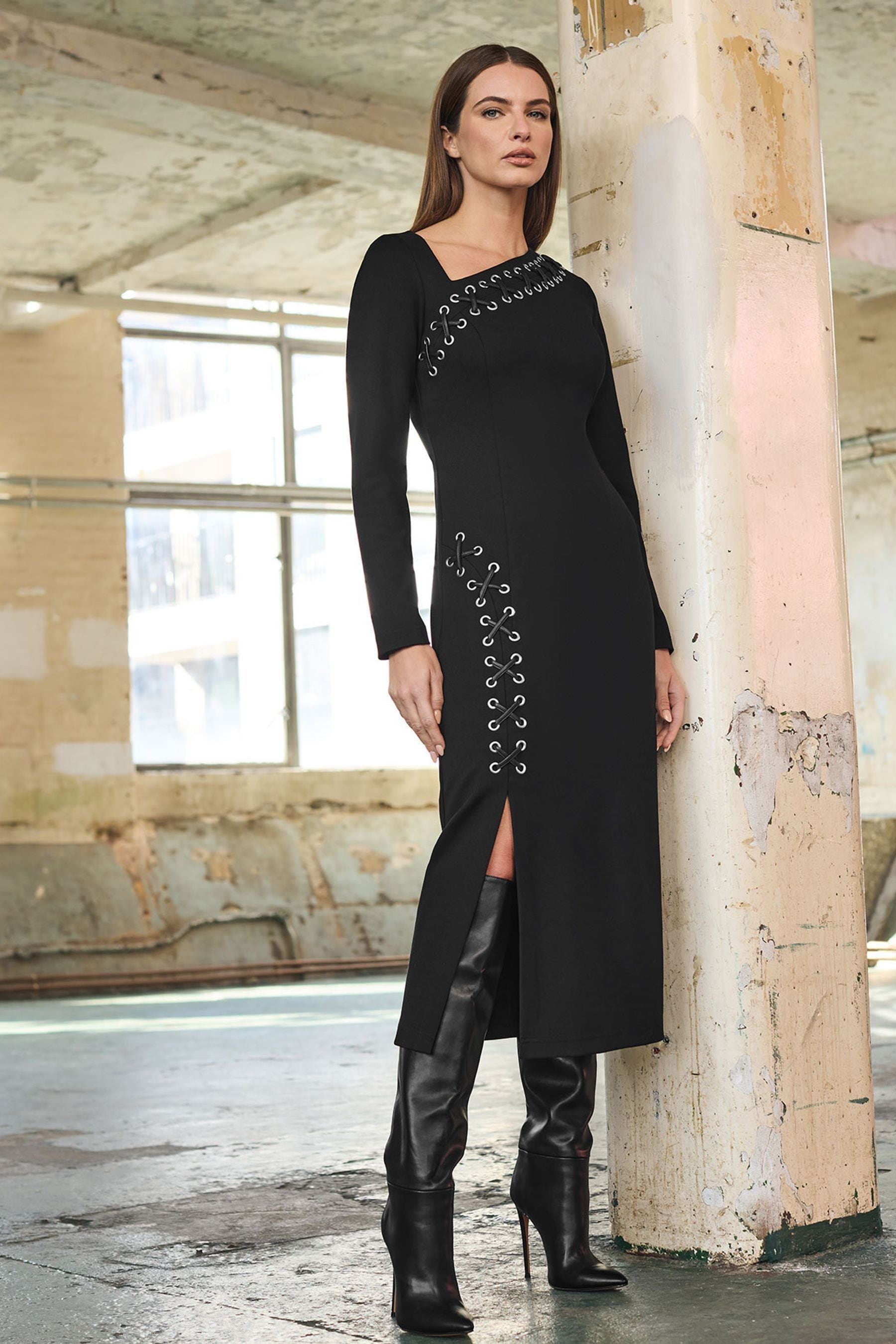 Kate spade lace up ponte dress online