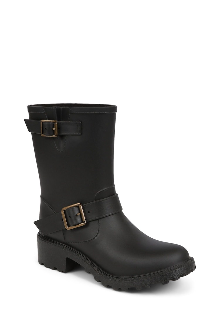 Pavers Black Ankle Boot Wellies - Image 2 of 5