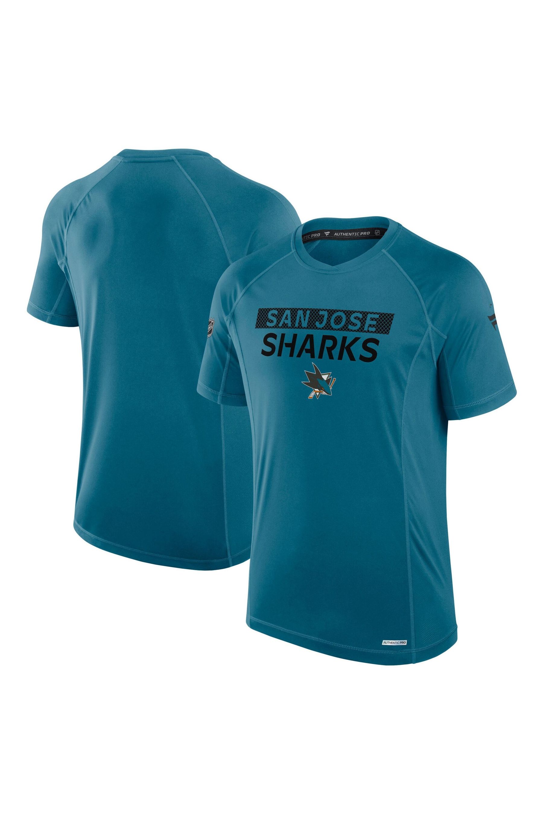 Buy Fanatics Blue NHL San Jose Sharks Authentic Pro Rink Tech Short Sleeve T Shirt from the Next UK online shop