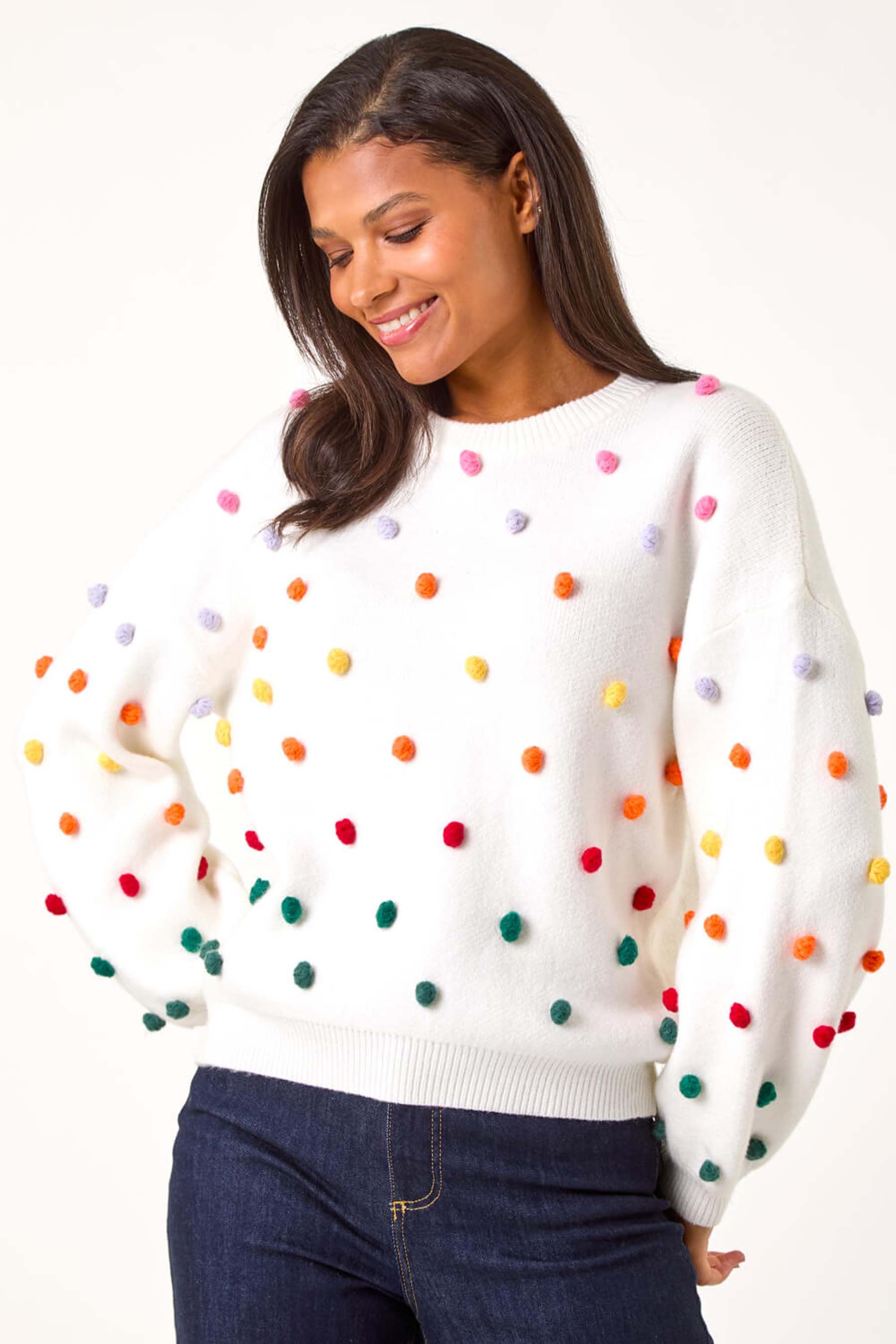 White bobble jumper cheap