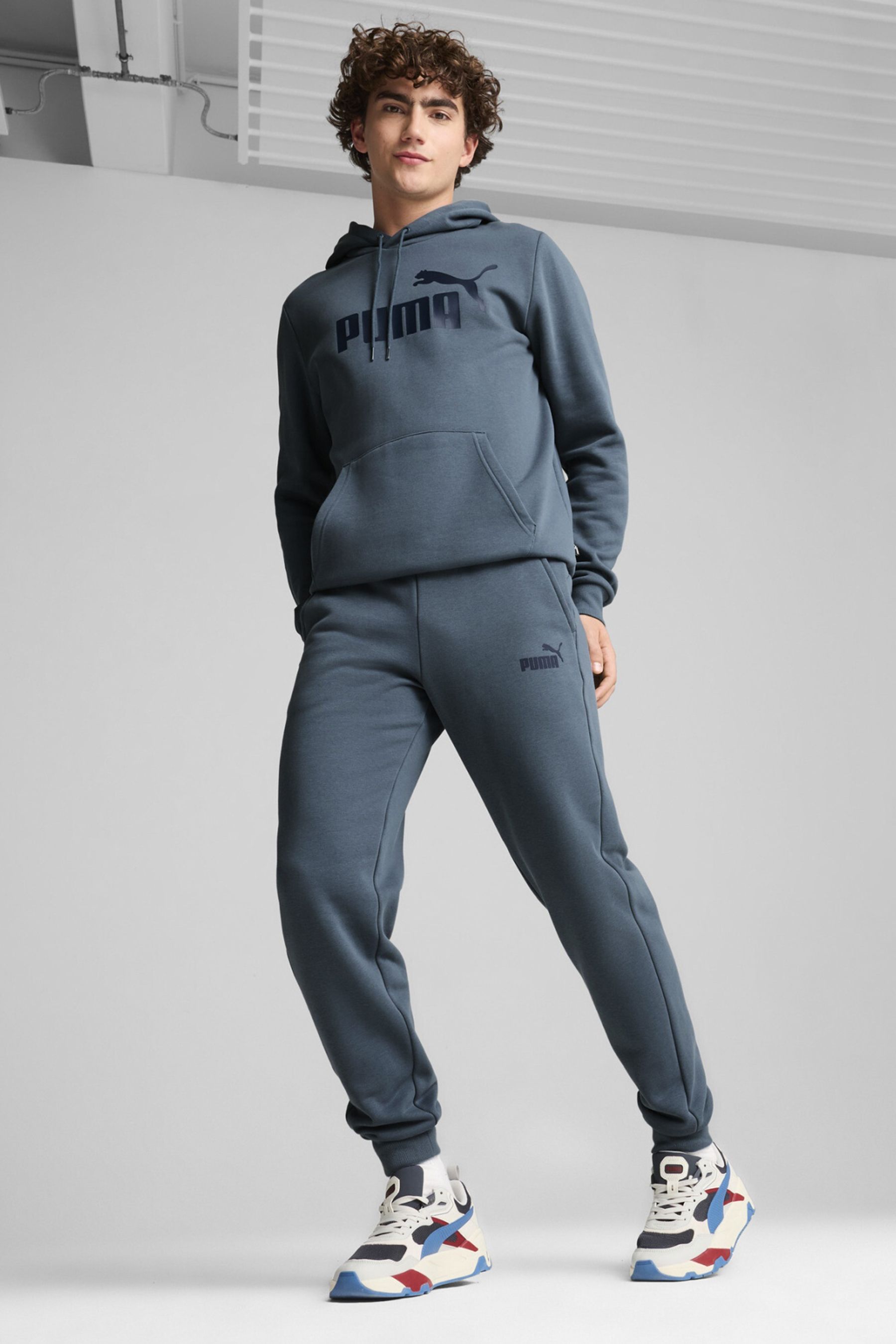 Buy Puma Grey Mens Essentials Logo Sweatpants from the Next UK online shop